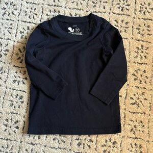 Navy blue primary long sleeve T-shirt, 12 to 18 months